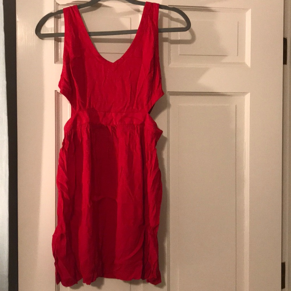 Hot pink cutout dress